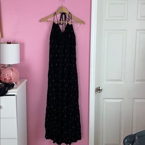 Bongo black halter maxi dress